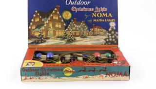 A set of “Outdoor Christmas Lights by Noma” from the 1930s. Aaron Marcus