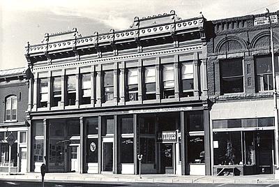 Black and white photo of a Nineteenth-Century Commercial building