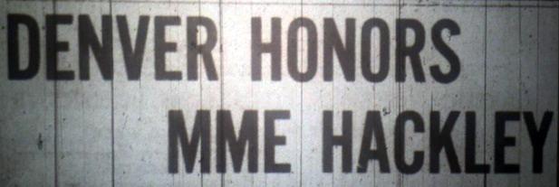Microfilm image of Statesman headline, June 6, 1908, which reads: Denver Honors MME Hackley