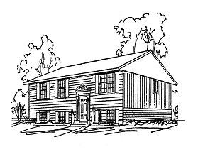 Line drawing of a Bi-level home